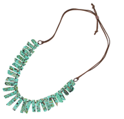 Montana SS Jade Chunky Leather Attitude Necklace.