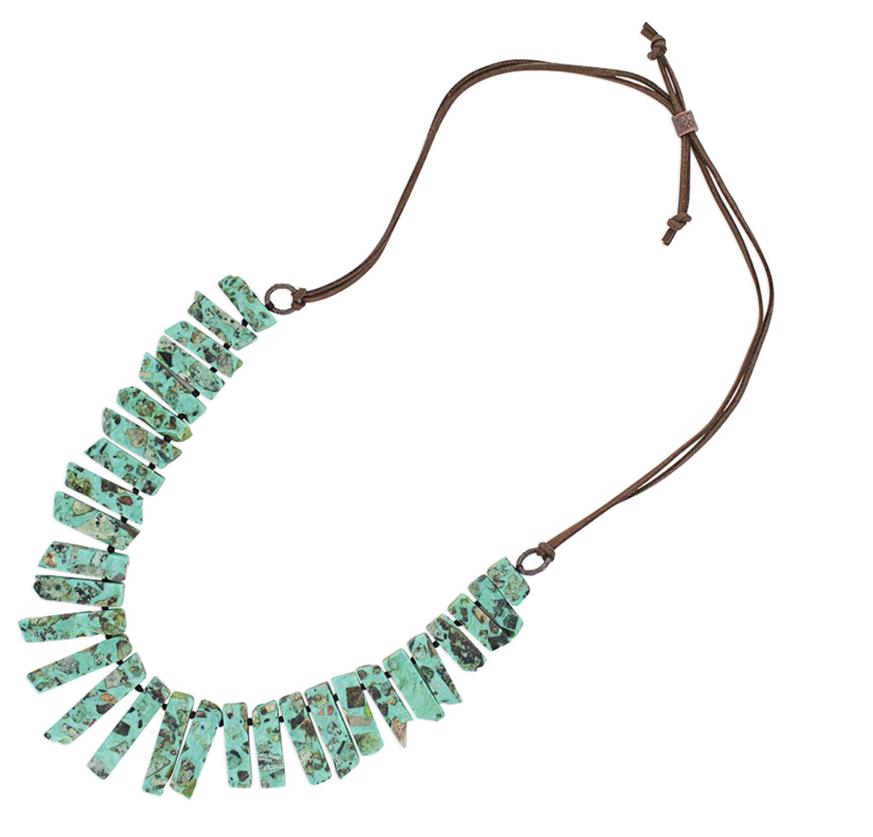 Montana SS Jade Chunky Leather Attitude Necklace.