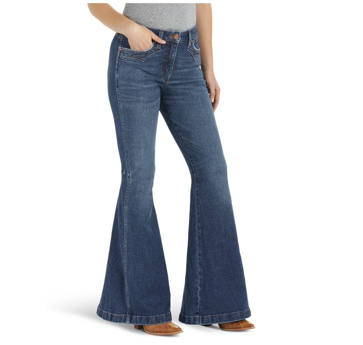 Wrangler Ladies Retro High Rise Flare Jeans C3.