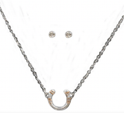 Silver Strike Horseshoe Necklace Set.