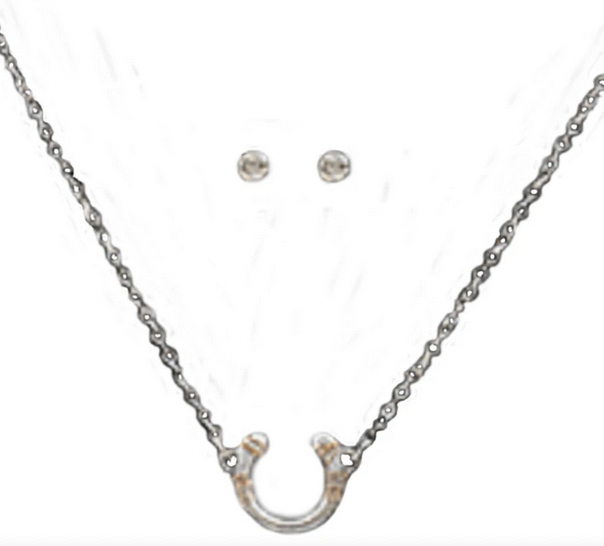 Silver Strike Horseshoe Necklace Set.