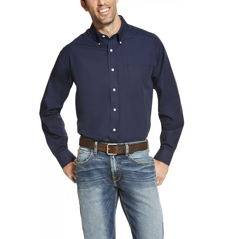 Ariat Men's Navy Button Up Shirt.