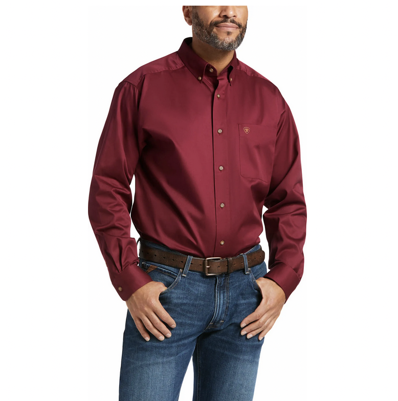 Ariat Men's Burgundy Button Up Shirt.