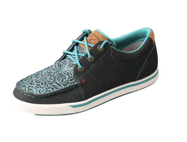 Twisted X Ladies Charcoal Turquoise Kicks.