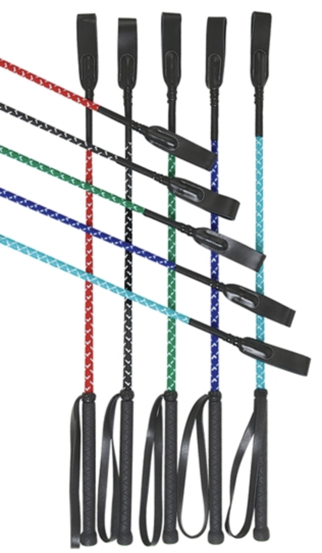 AHE 30'' Striped Assorted Colors Riding Crop.