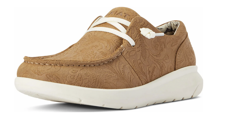 Ariat Ladies Tan Floral Hilo Shoe.