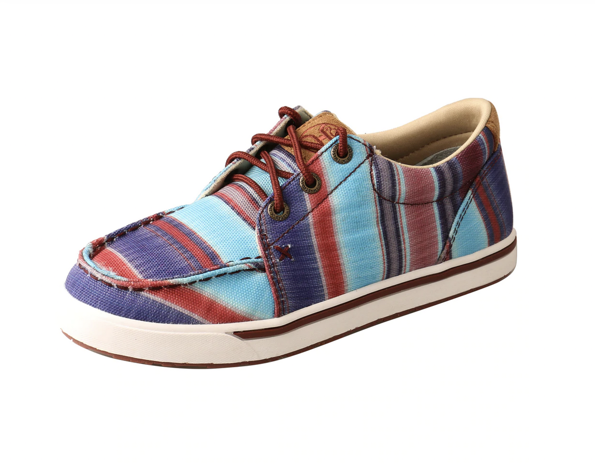 Twisted X Hooey Kid's Blue Serape Loper Shoe.