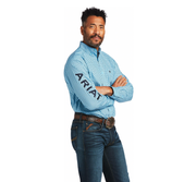 Ariat Men's Team Stellan Blue LS Shirt C4 Size SM.