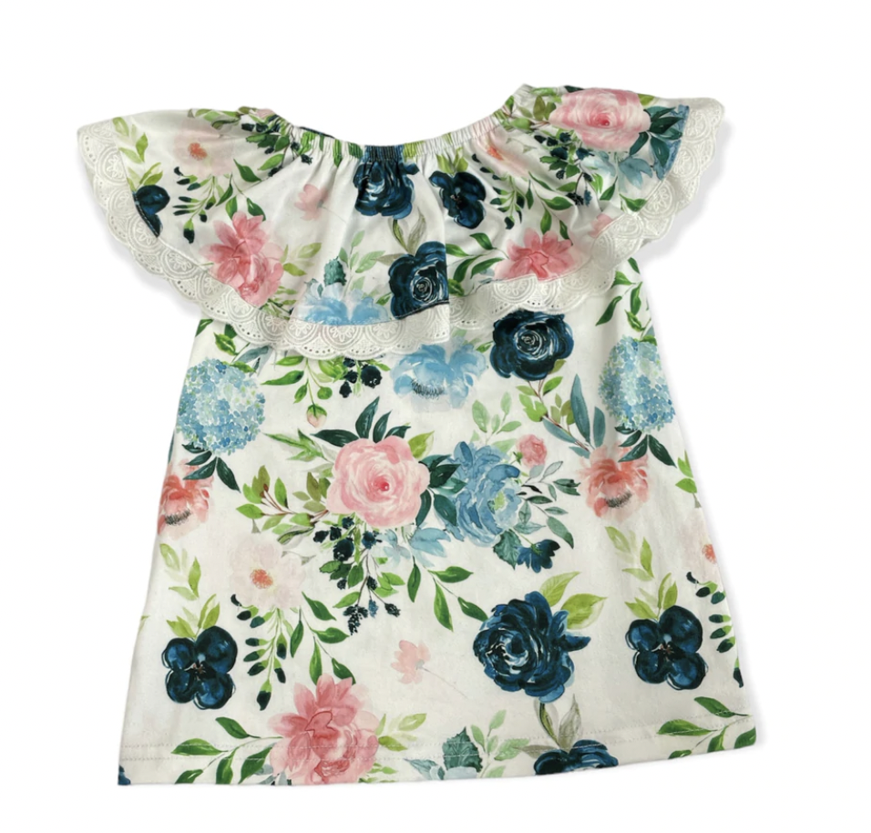 Shea Baby Toddler Girl's Floral Lace Shirt.