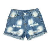 Shea Baby Girl's Denim Ripped Shorts.