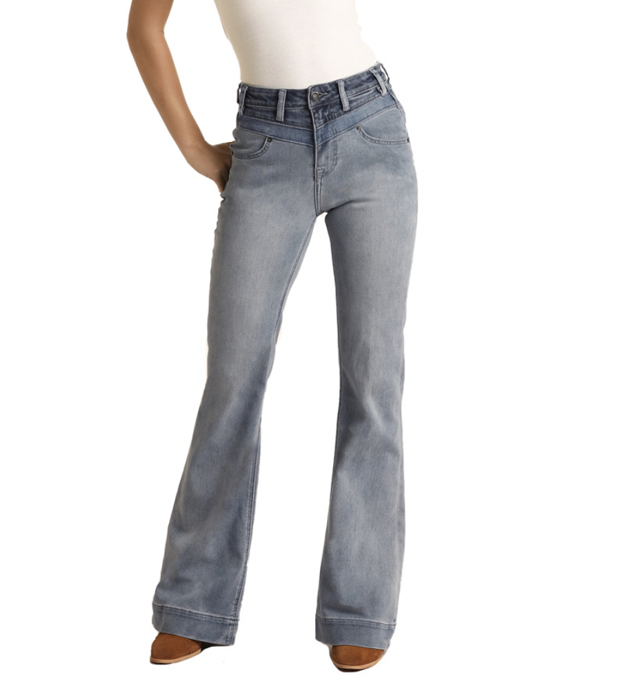 Rock & Roll Women's Lightwash Trouser Jeans.