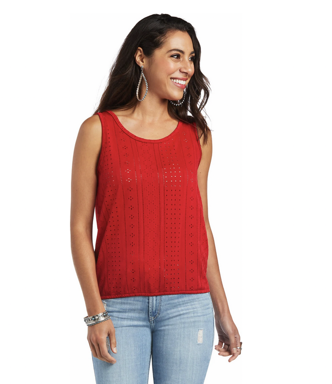 Ariat Ladies Bright Red Tank Top.