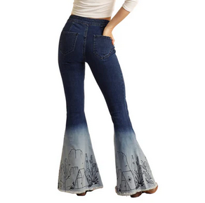 Rock & Roll Denim Ombre Bell Bottom Jeans C4.