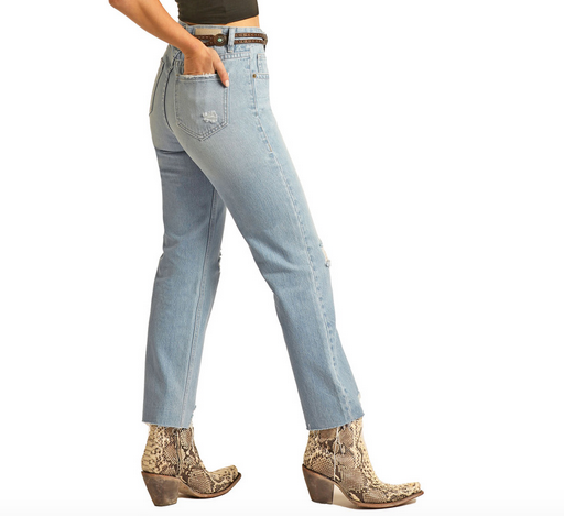 Rock & Roll Ladies Straight Cropped Jeans.