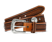 Tony Lama Men's Brown Basketweave Belt.