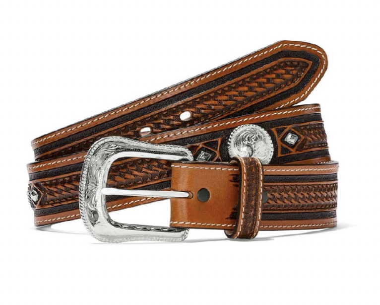 Tony Lama Men's Brown Basketweave Belt.