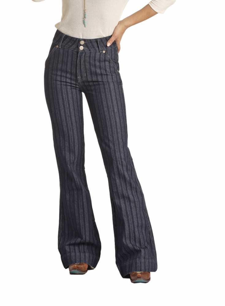 Rock & Roll Denim Striped Jacquard Trouser C3.