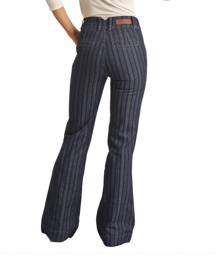 Rock & Roll Denim Striped Jacquard Trouser C3.