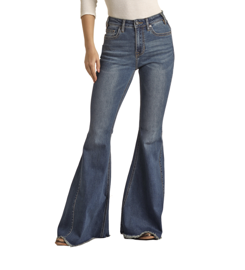 Rock & Roll Ladies Side Insert Bell Bottom Jeans.