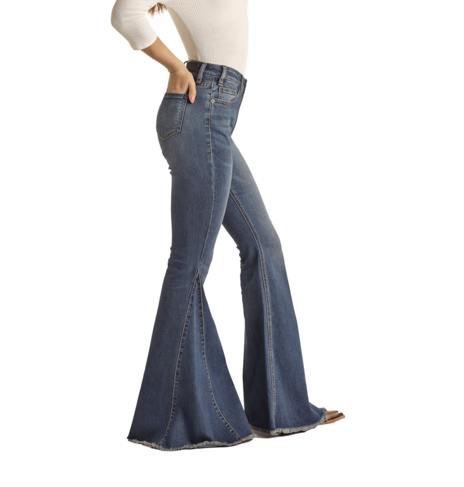 Rock & Roll Ladies Side Insert Bell Bottom Jeans | Corral Western Wear