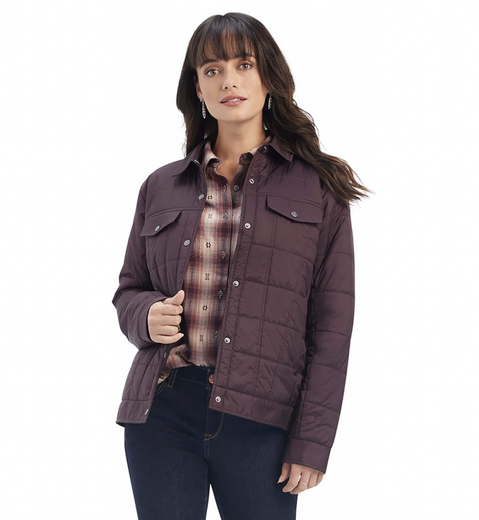 Ariat Women's Puffer Trucker Mulberry Wine Jacket C4.
