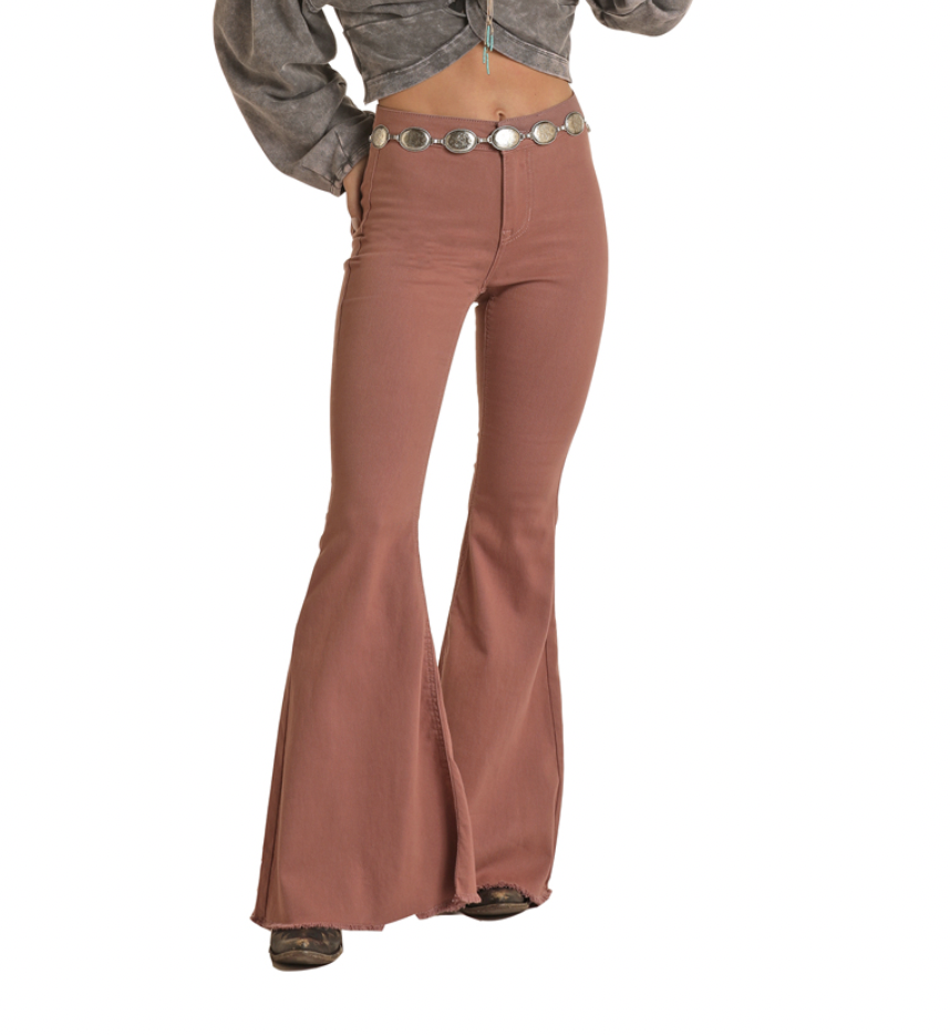 Rock & Roll Ladies Mauve Bell Bottom Jeans.