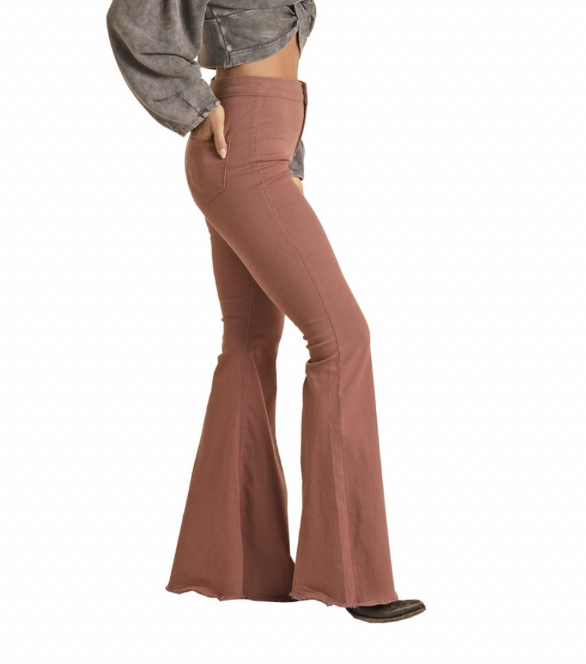 Rock & Roll Ladies Mauve Bell Bottom Jeans.