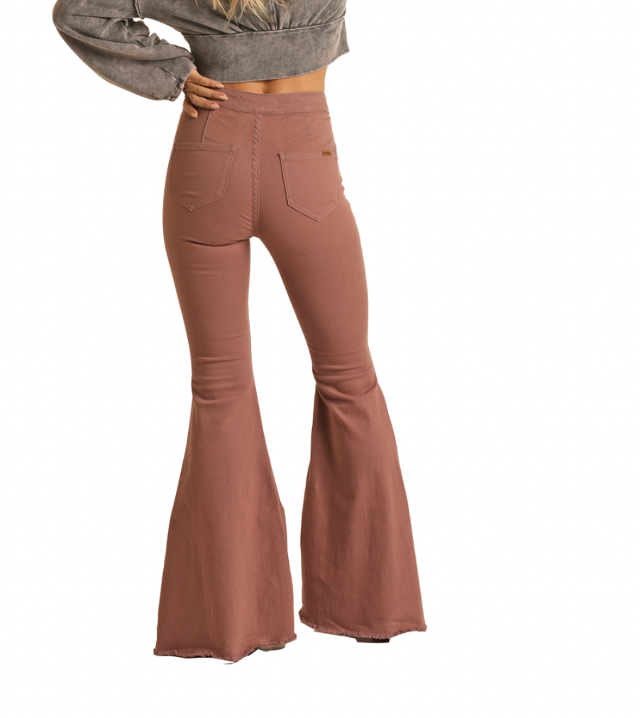 Rock & Roll Ladies Mauve Bell Bottom Jeans.
