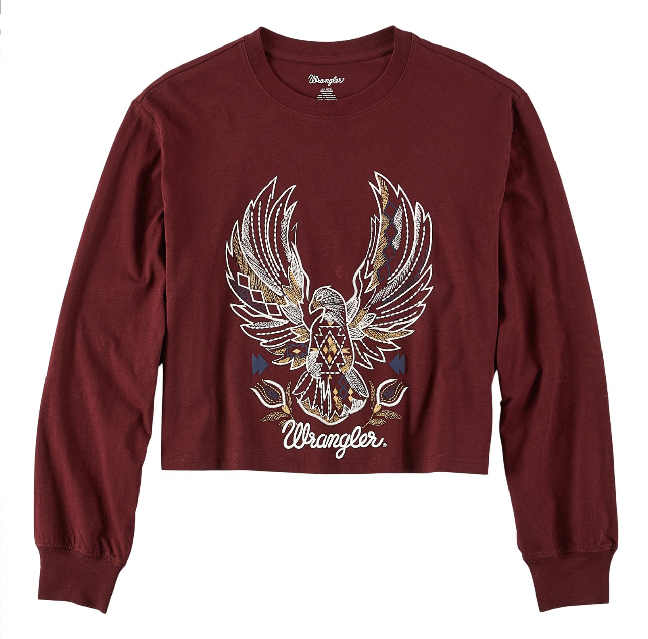 Wrangler Ladies Zinfadel Long Sleeve Crop Top C3.