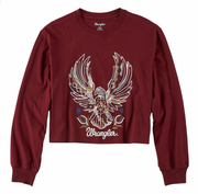 Wrangler Ladies Zinfadel Long Sleeve Crop Top C3.