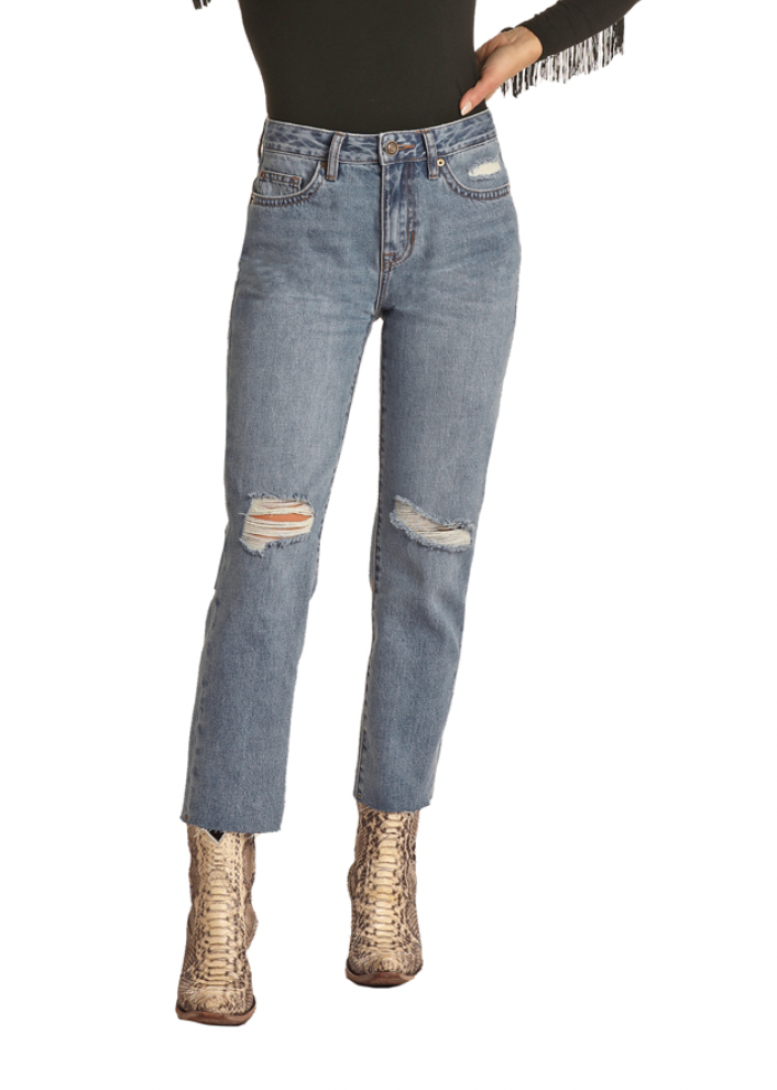 Rock & Roll Denim Straight Cropped Jean.