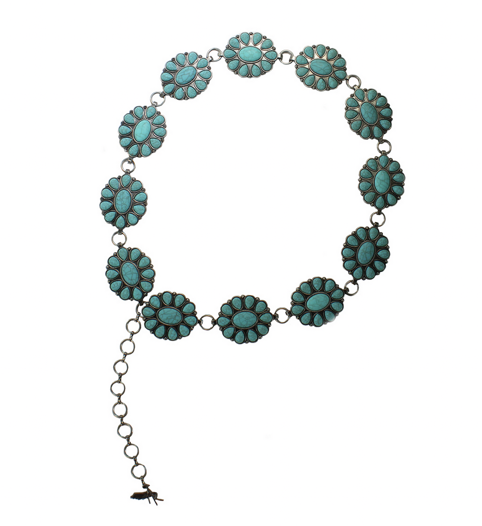 Angel Ranch Women's Turquoise Concho Western Belt.