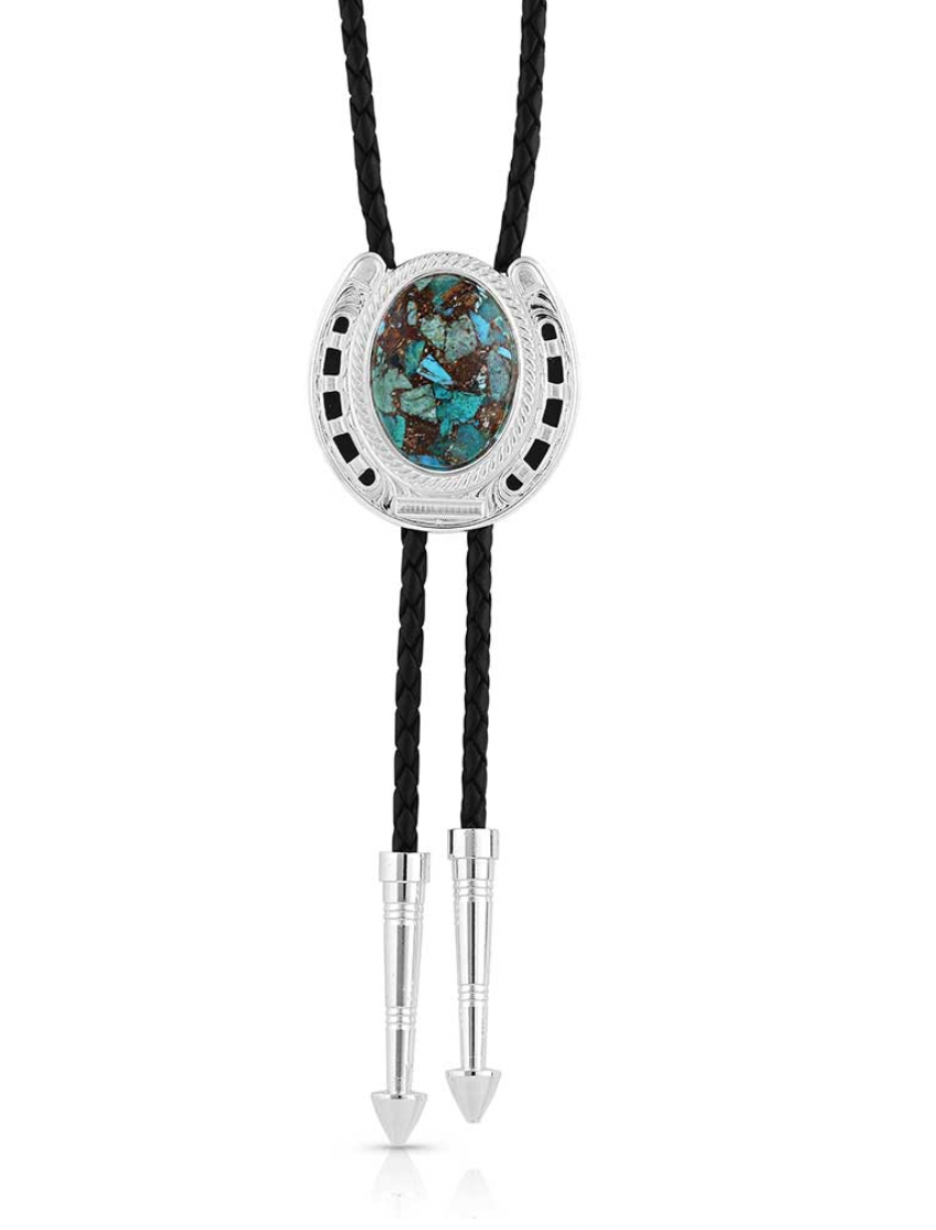 Montana Silversmiths Pioneer's Turquoise Bolo Tie.