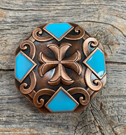 Rodeo Drive 1.5" Copper Turquoise Concho.