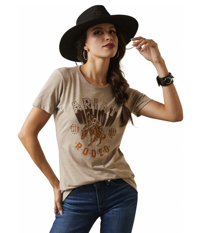 Ariat Women's Tan Rodeo Tee Size Medium.
