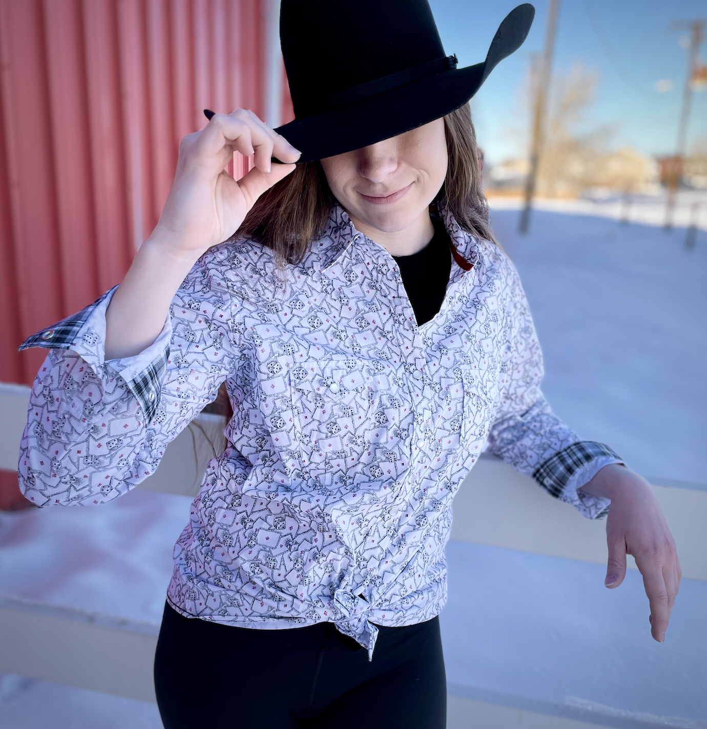 Panhandle Women's Playing Card Snap Front Shirt.
