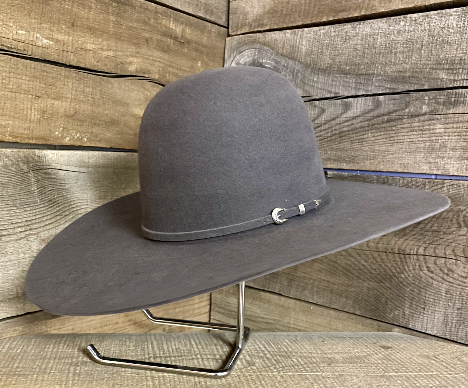 Rodeo King 7X Slate Open Crown Felt Hat.