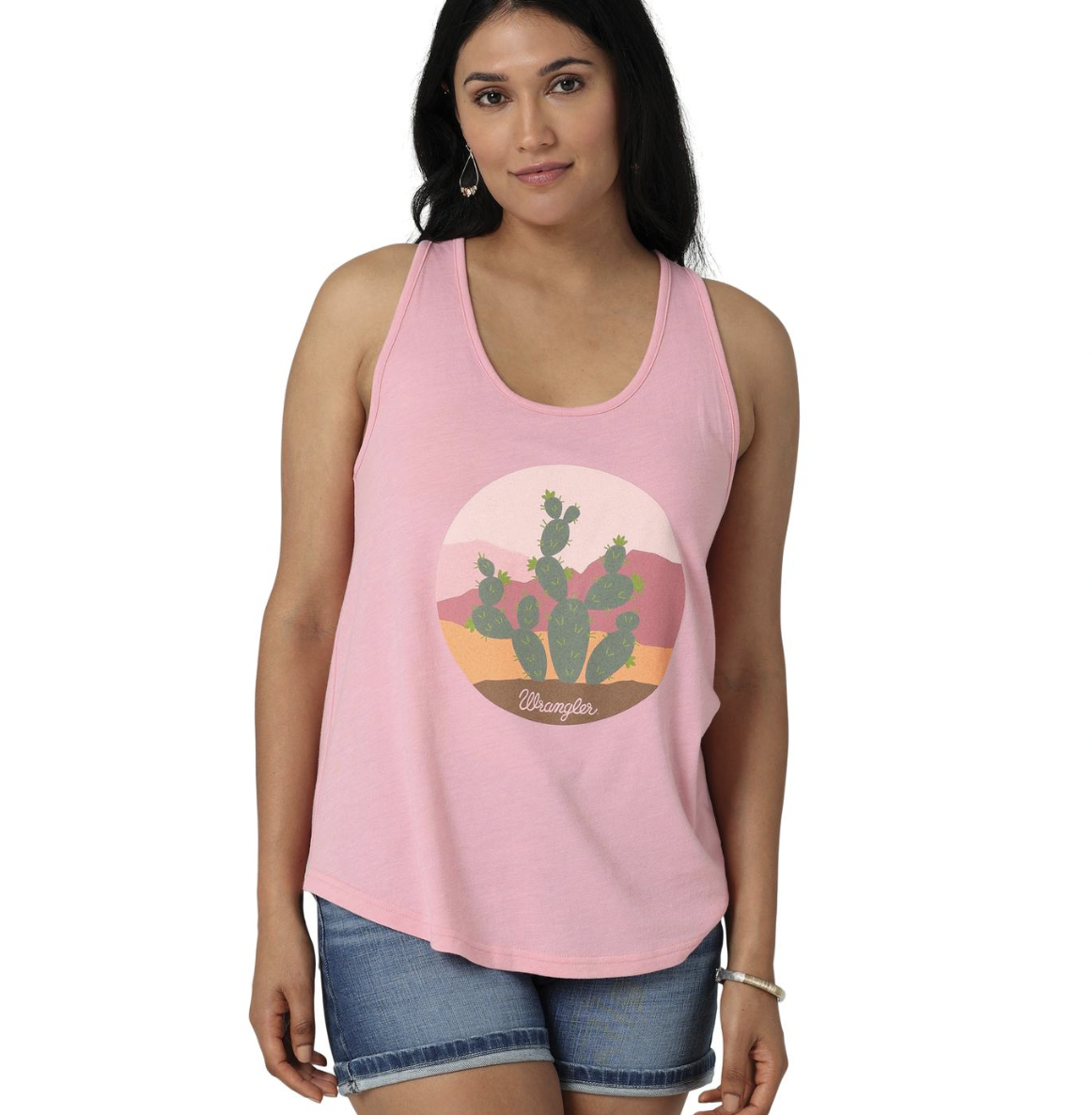 Wrangler Women's Pink Graphic Tank Top.