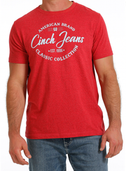 Cinch Men's Heather Red Graphic Tee C3 Size 2XL.