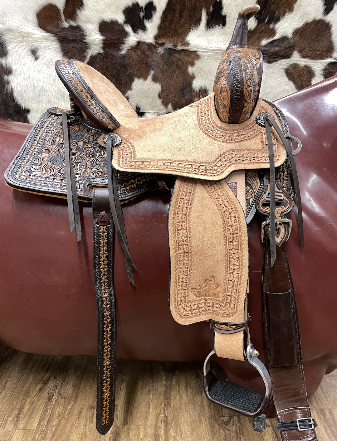Circle Y MJ Cash Sunshine Barrel Saddle.