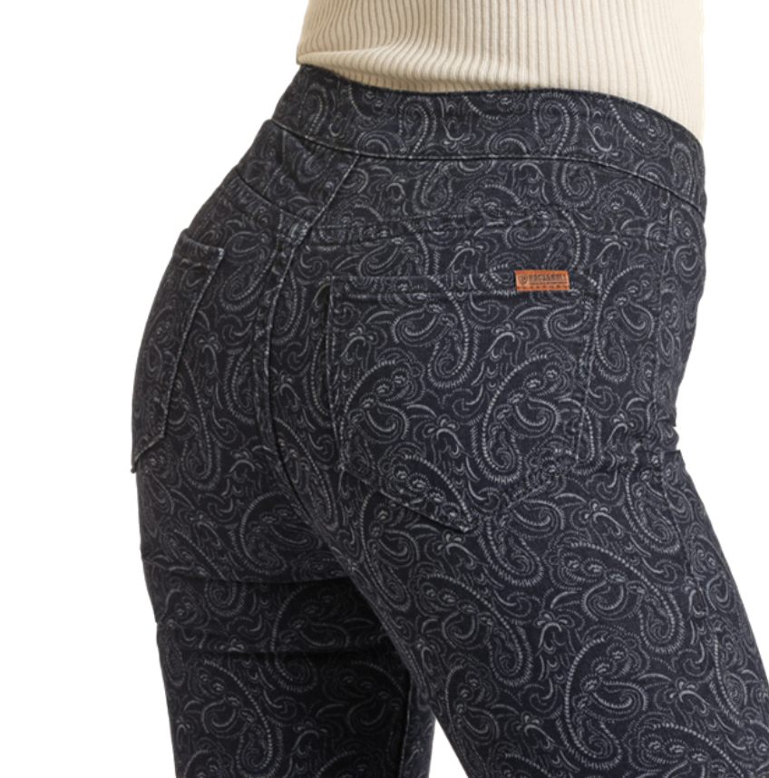 Rock & Roll Cowgirl Paisley Patterned Flare Jeans.