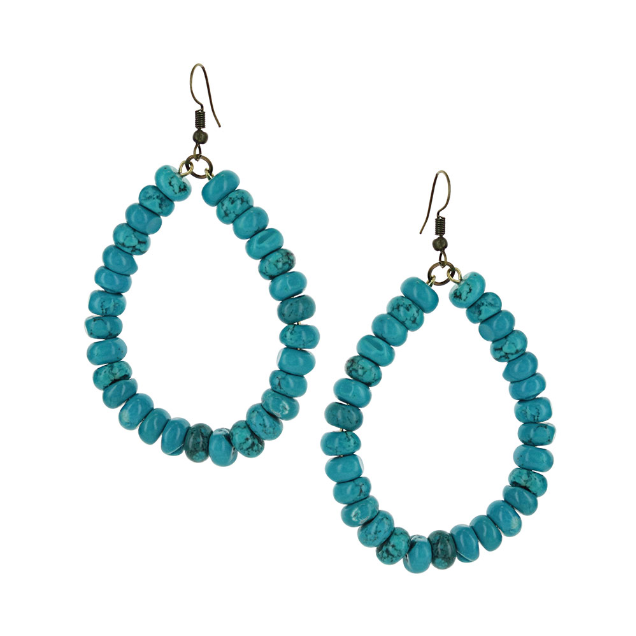 Montana Silversmiths Boho Blue Bead Teardrop Attitude Earring.
