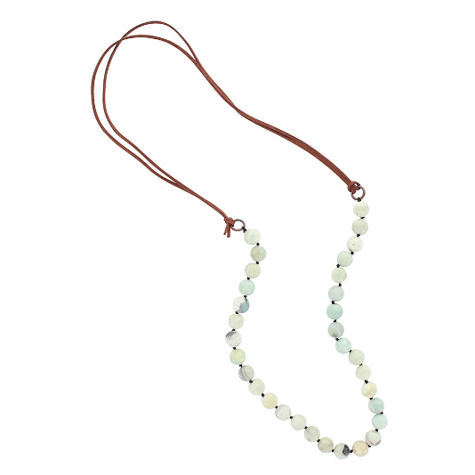 Turquoise Marble Beaded Strand Attitude Necklace.