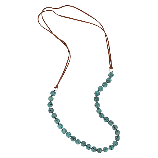 Montana Silversmiths Faux Turquoise Marble Beaded Necklace.