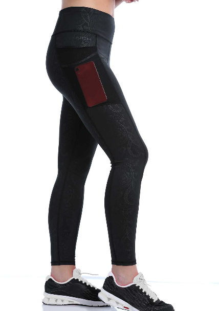 Women's Black Paisley Leggings.