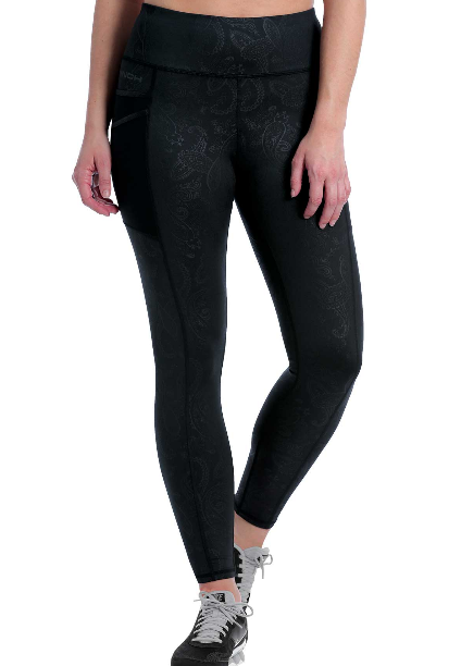 Women's Black Paisley Leggings.