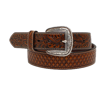 Ariat Men's Basketweave Floral Belt C4 Size 42.