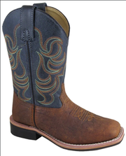 Smoky Mountain Kids Brown and Navy Square Toe Boot.