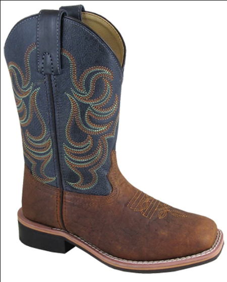 Smoky Mountain Kids Brown and Navy Square Toe Boot.