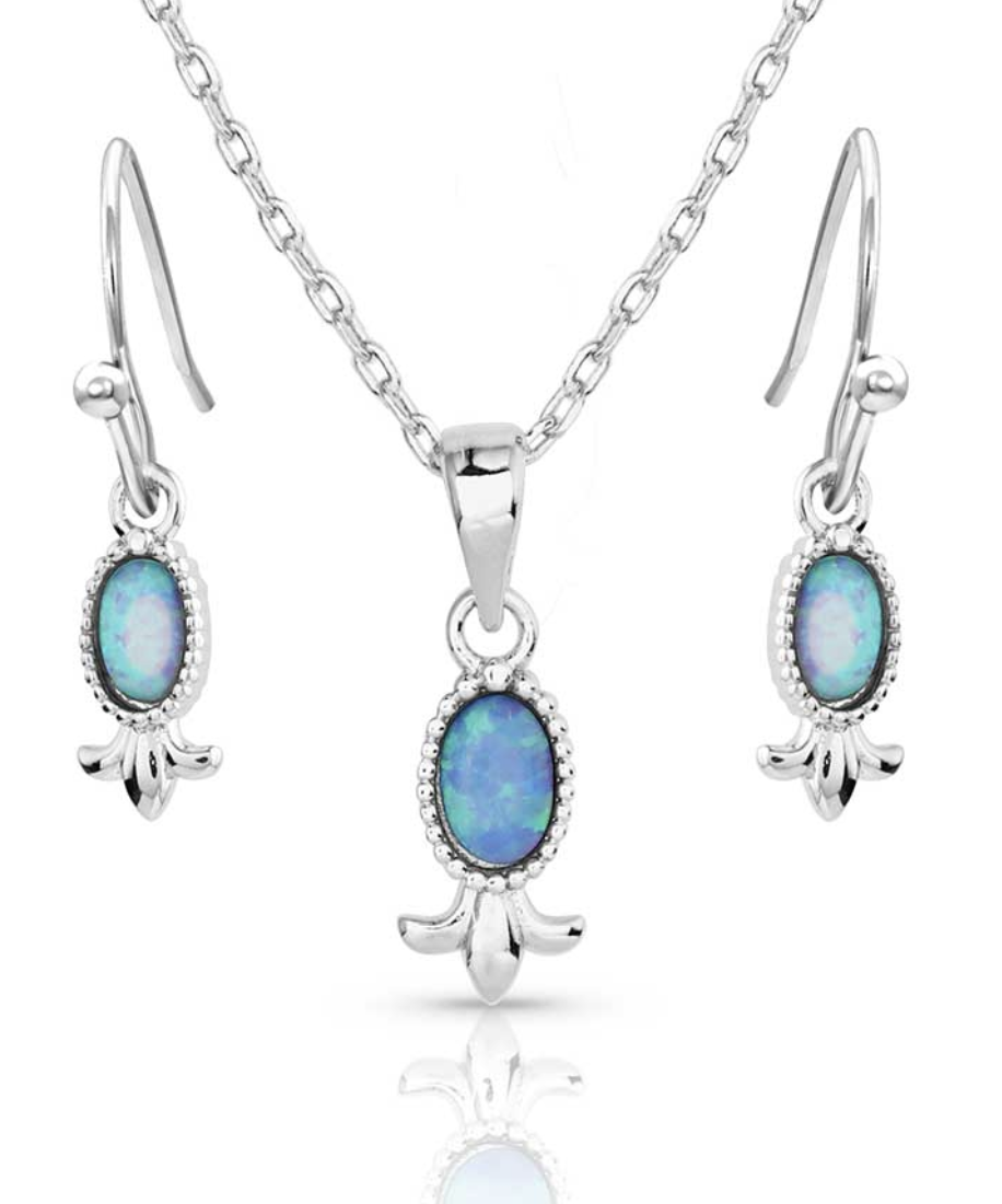Montana Silversmiths Opal Flourish Jewelry Set.